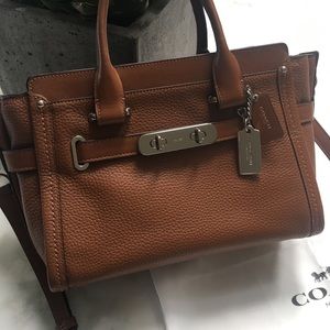 Coach Swagger 27 Pebble Leather Handbag